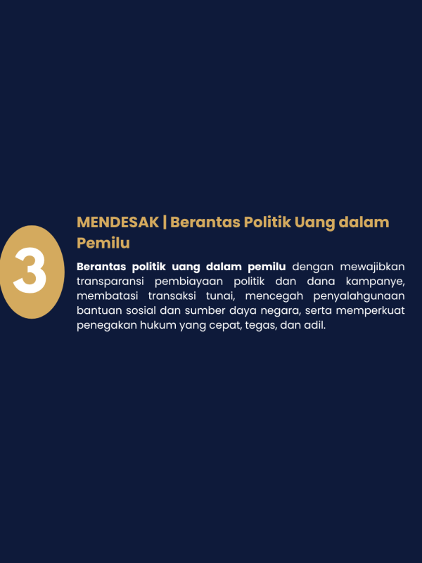 Desakan 3 | Berantas Politik Uang dalam Pemilu